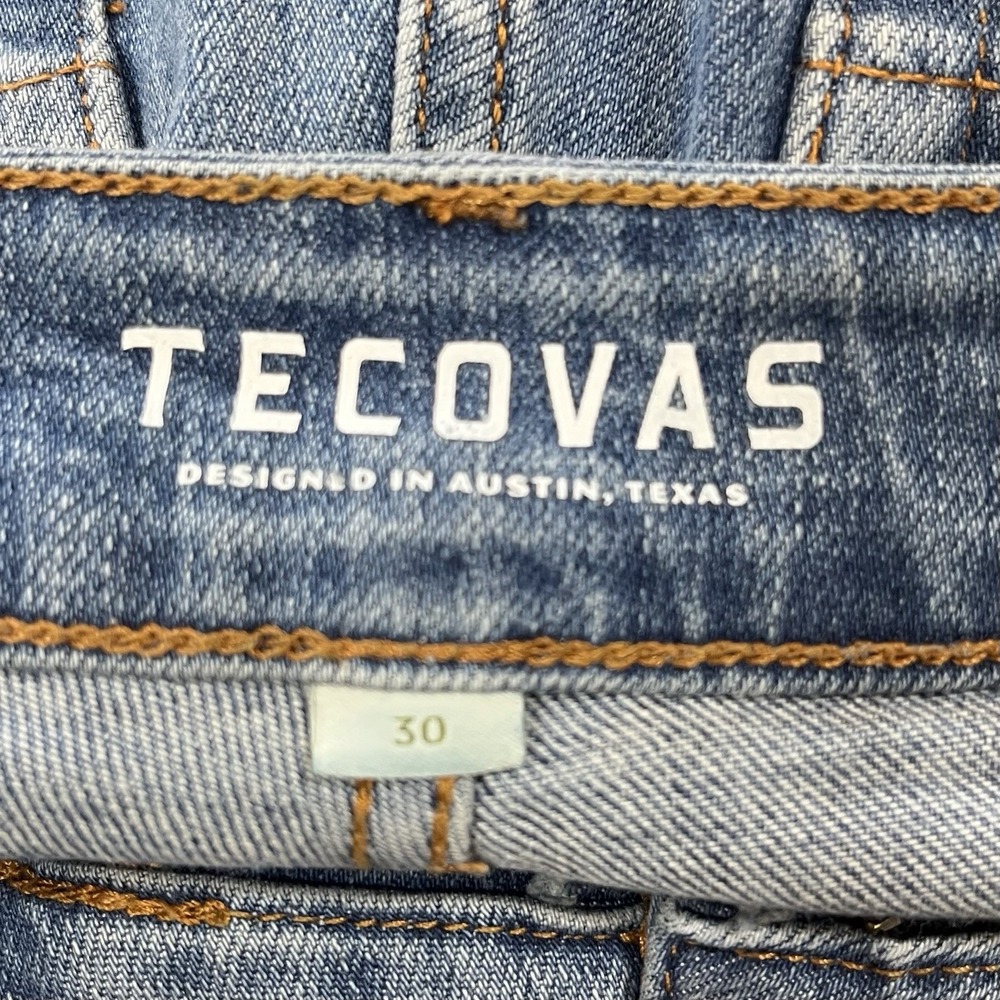 Tecovas Cutt-Off Jeans Shorts Womens 30 (Fits 32x5) Light Wash Stretch Denim - Picture 5 of 7
